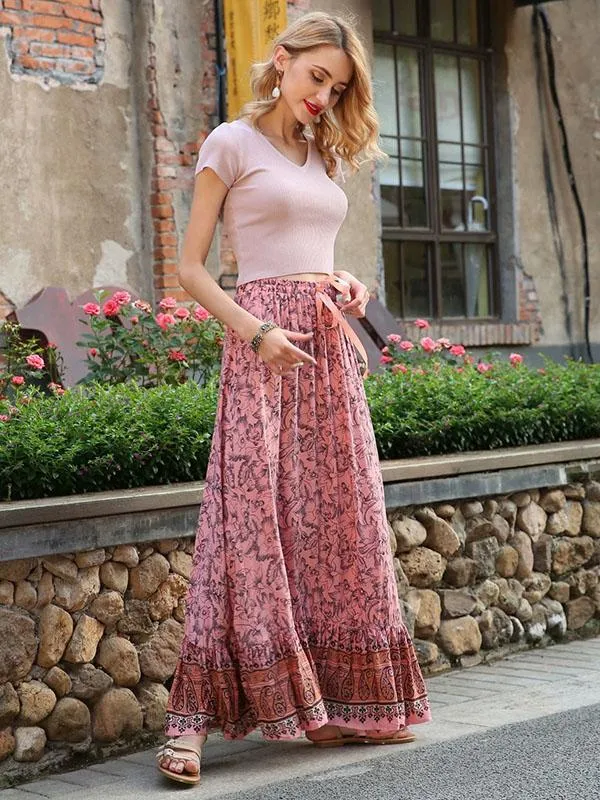 Fashion Printed Elasticity Waist Skirts Bottom