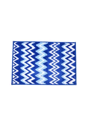 Furry Doormat 3-Tone Zigzag Design PVC Backing