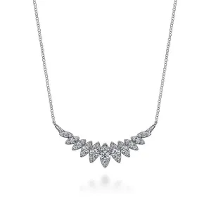 Gabriel & Co. Lasso Collection Diamond Marquise Bar Necklace in 14K White Gold