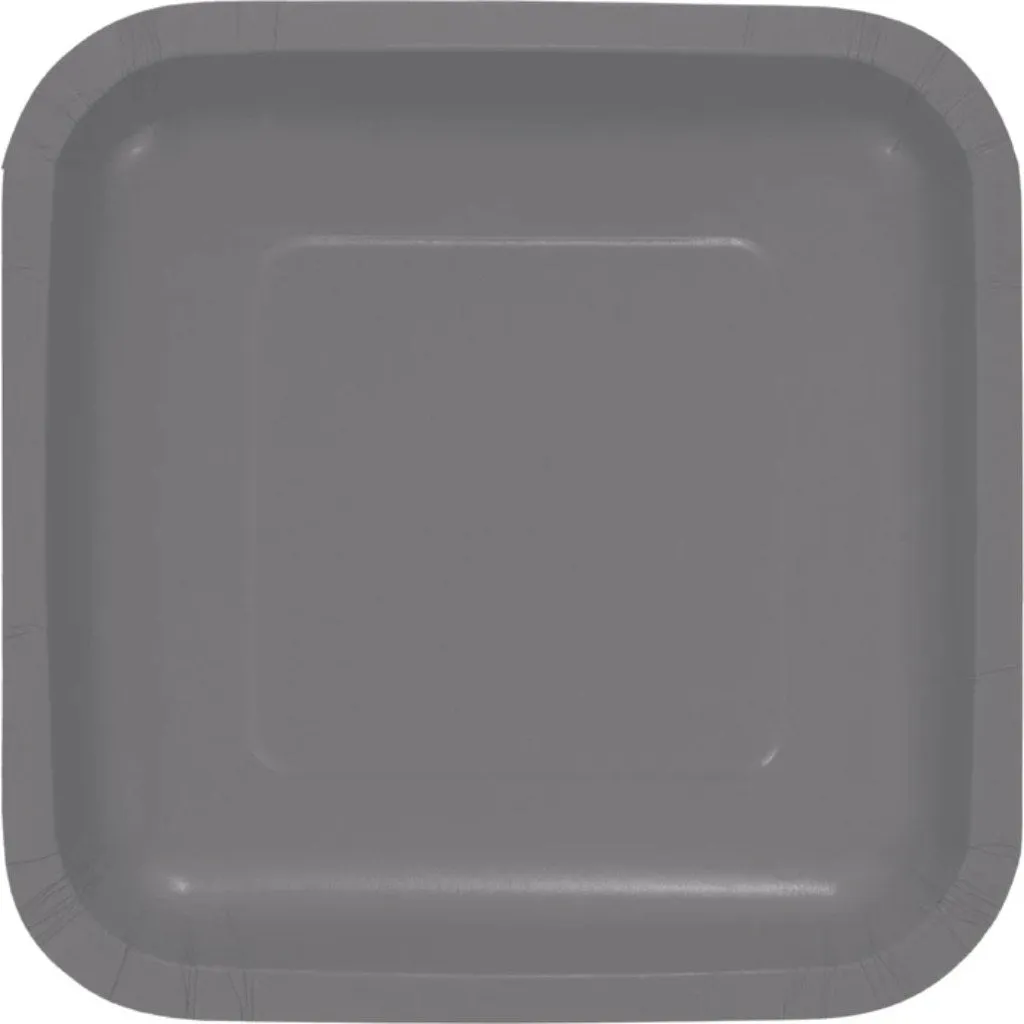 Glamour Gray Square Lunch Plates 18ct, 7in