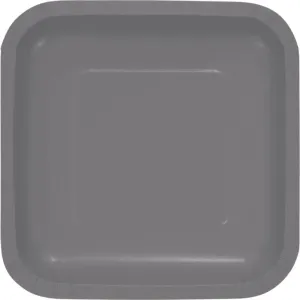 Glamour Gray Square Lunch Plates 18ct, 7in