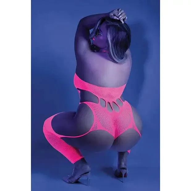 Glow 'No Promises' Black Light Footless Teddy Bodystocking by Fantasy Lingerie