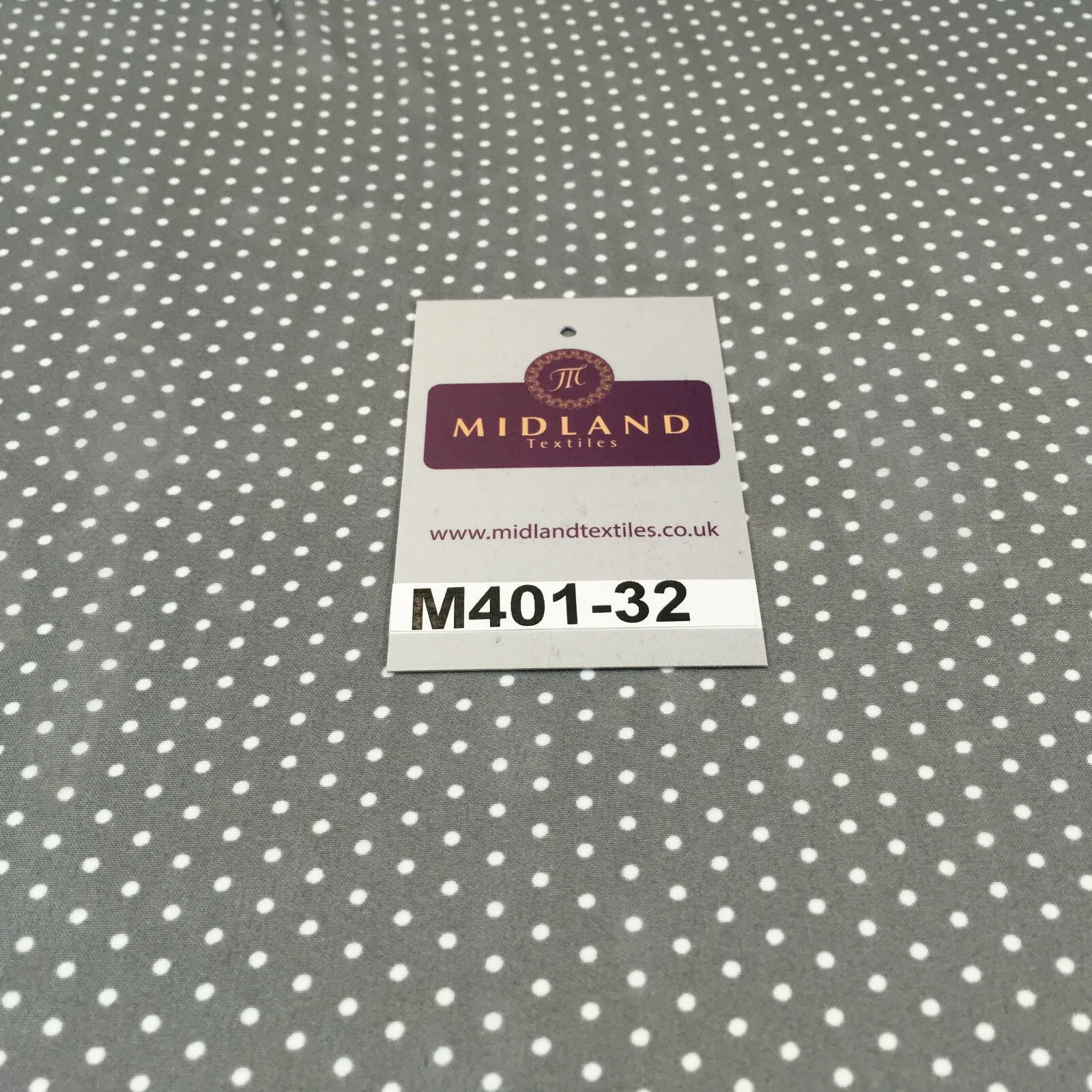 Grey and White Small Dotted Light chiffon Printed fabric 58" M401-32 Mtex