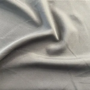 Grey Solid Butter Crepe Fabric