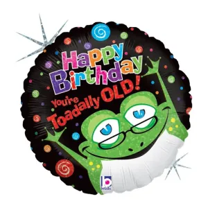 Happy Birthday Toadally Old Foil Balloon