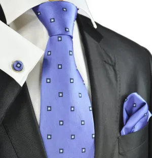 Heron Purple Silk Necktie Set by Paul Malone