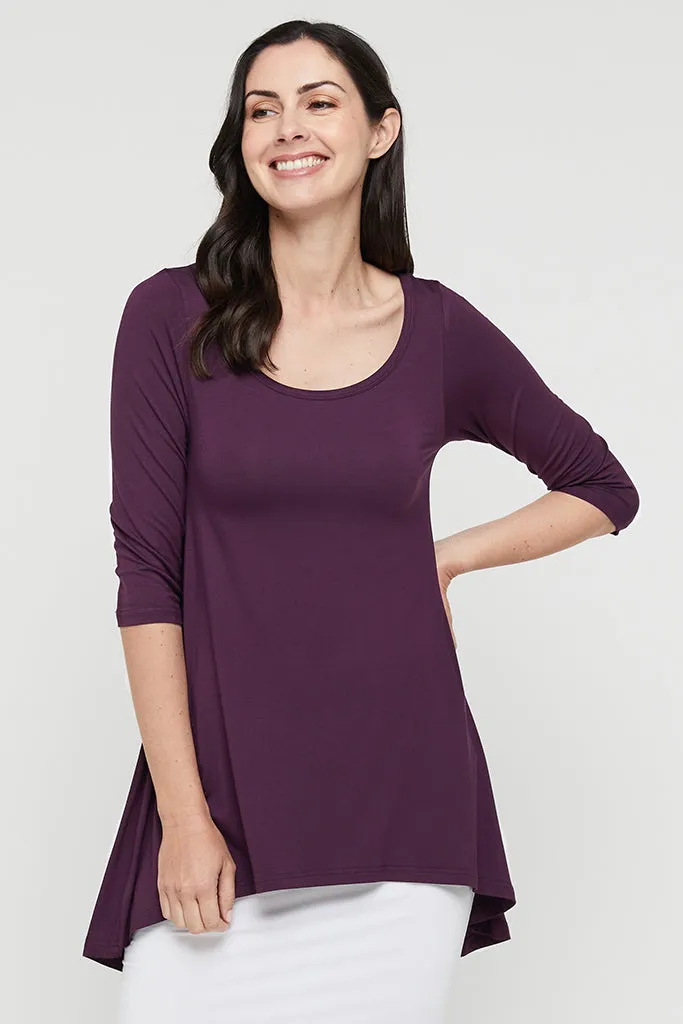 Hi Lo Hem Top - Plum