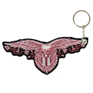 Hot Leathers Pink Eagle Embroidered Key Chain