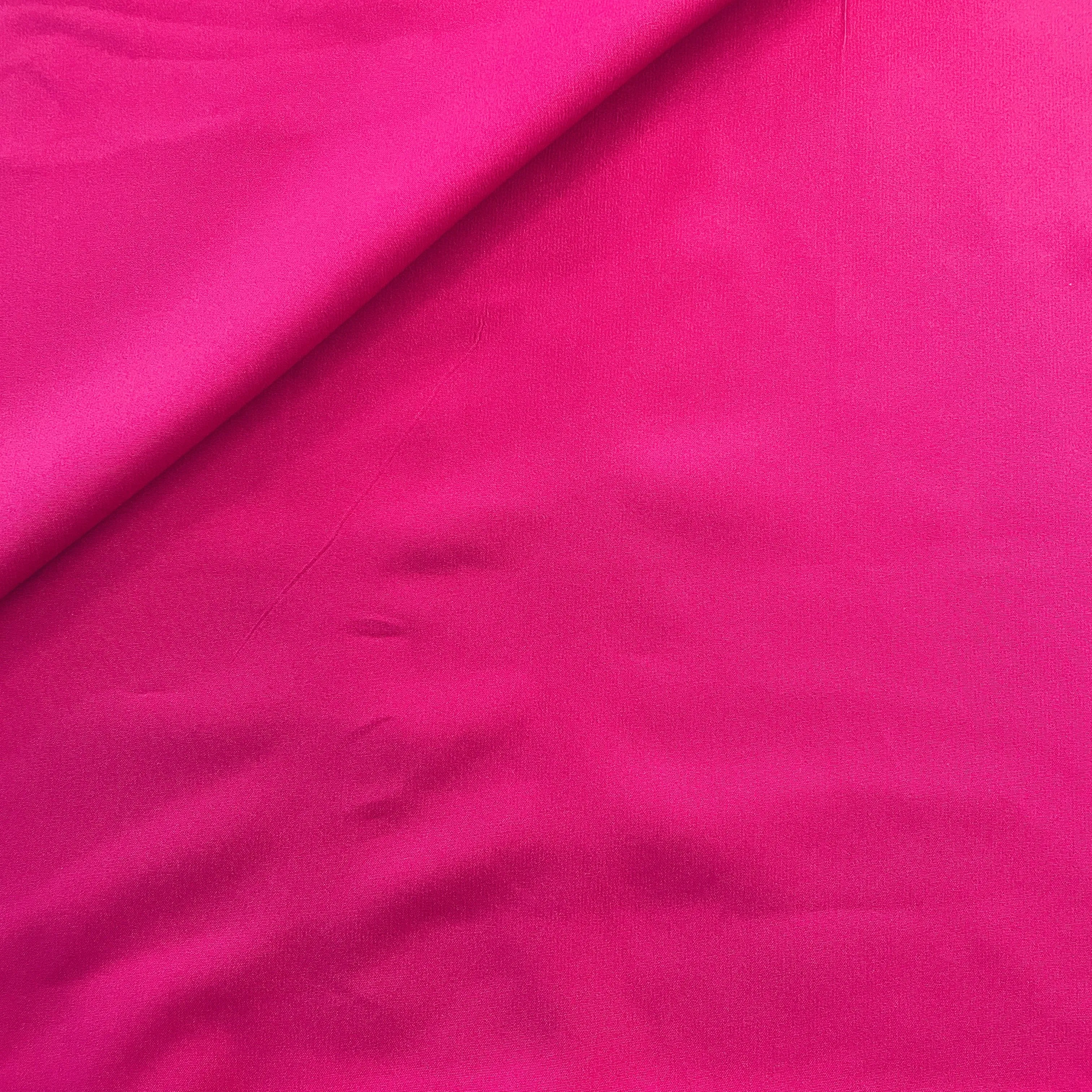 Hot Pink Solid Butter Crepe Fabric