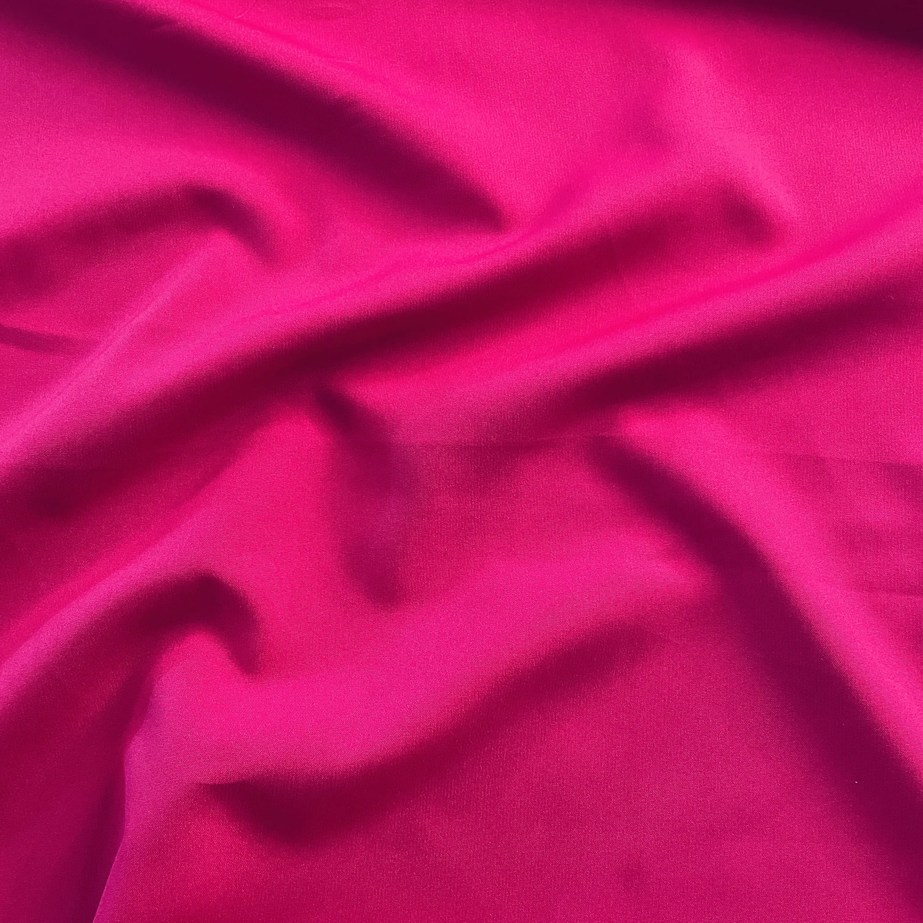 Hot Pink Solid Butter Crepe Fabric