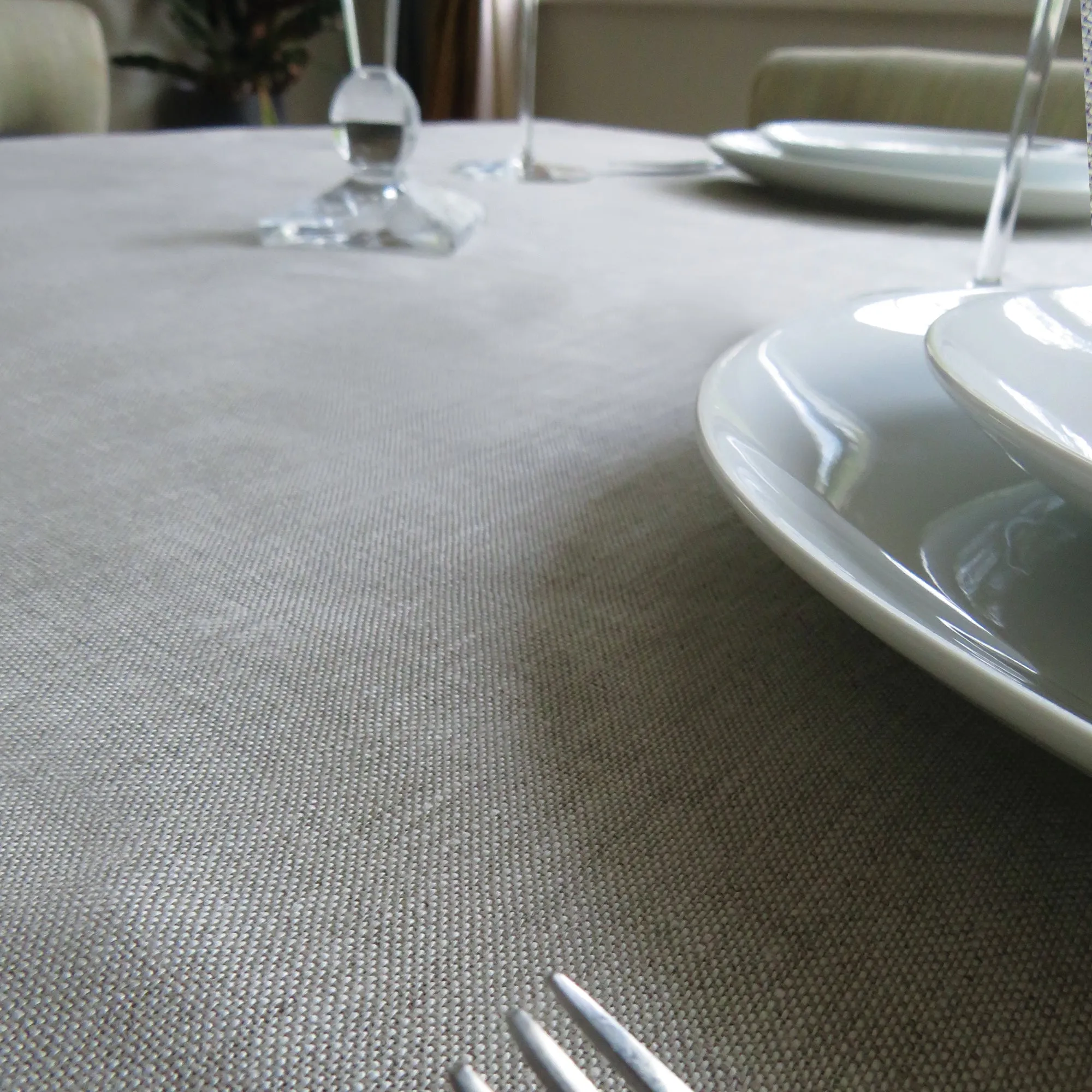 Informal Oatmeal Irish Linen Tablecloth