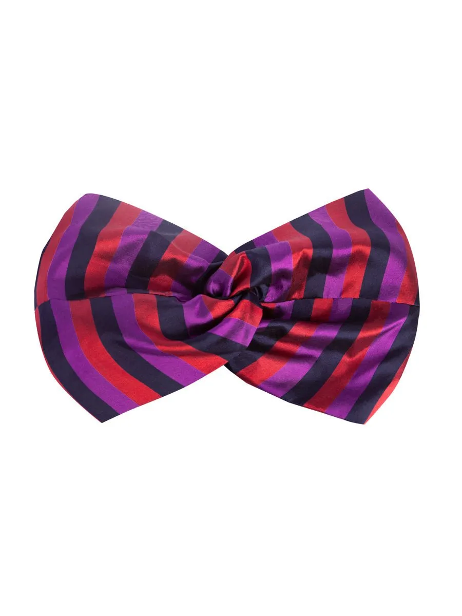 Isa Woven Stripe Silk Twist Headband - Jewel Stripe