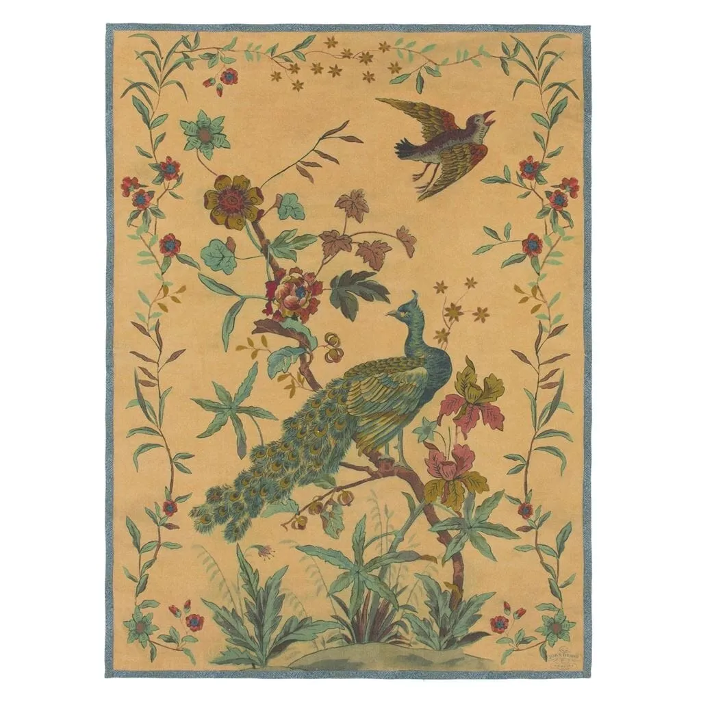 John Derian Peacock Toile Sepia Throw