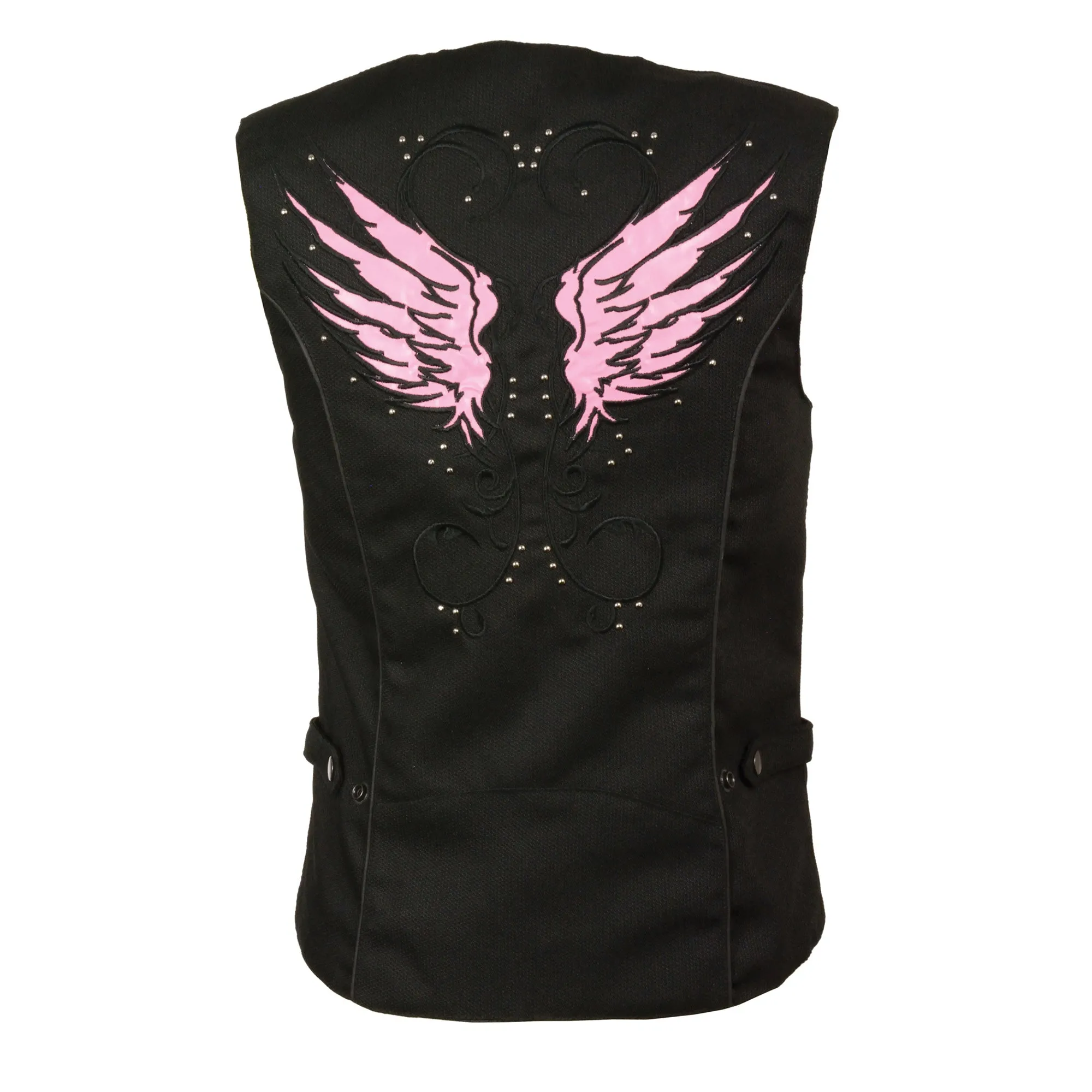 Ladies Textile Snap Front Vest w/ Wing  Embroidery