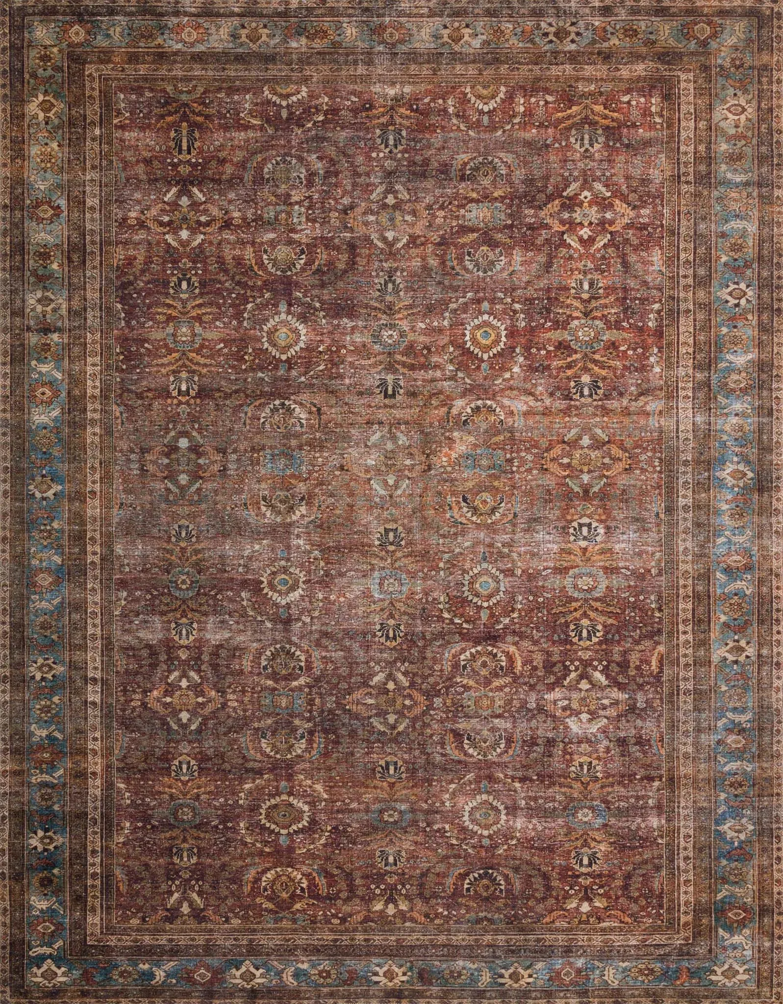 Layla LAY-01 Brick/Blue Rug