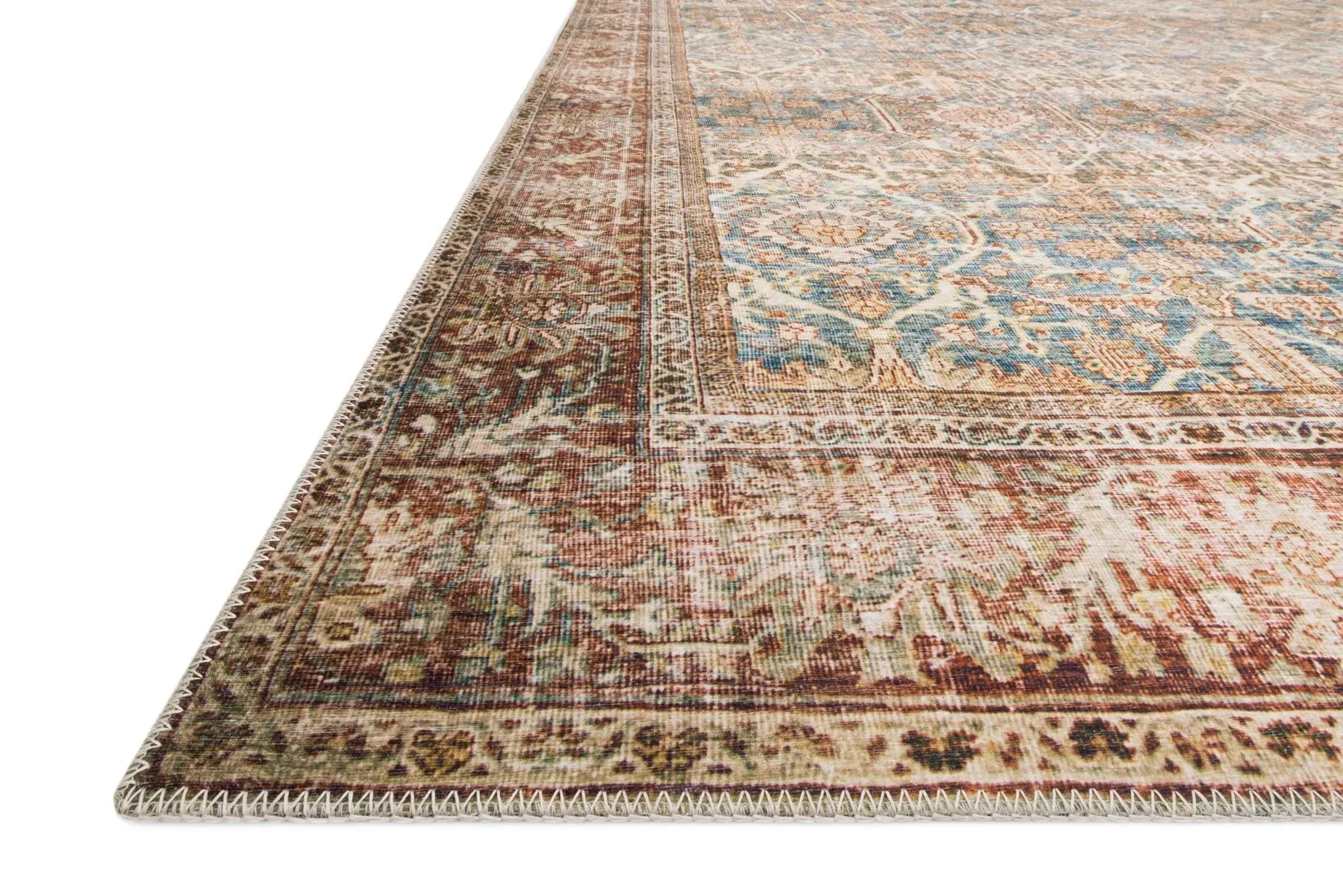 Layla LAY-04 Ocean/Rust Rug