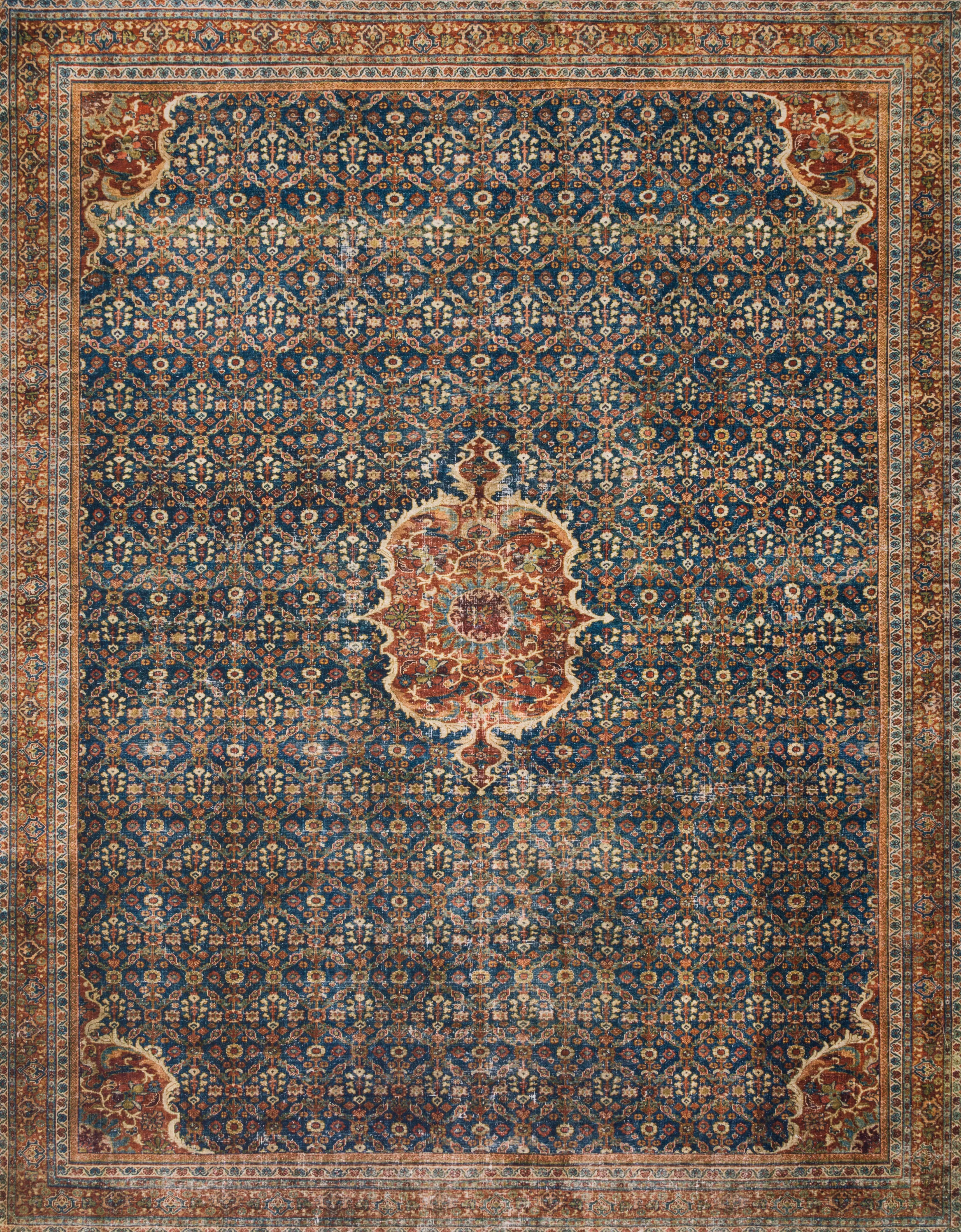 Layla Rug in Cobalt Blue & Spice