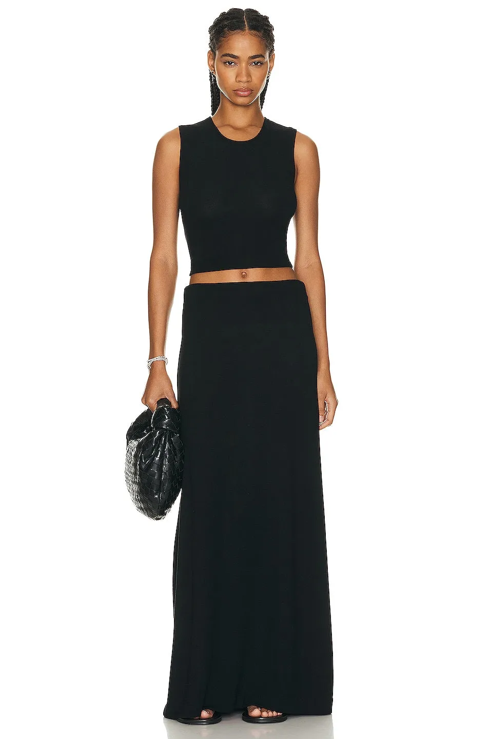 Leset Lauren High Waist Maxi Skirt, black