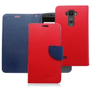 LG FLEX 2 BLUE/RED LEATHER WALLET CASE