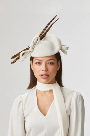 Loretta White Percher Hat