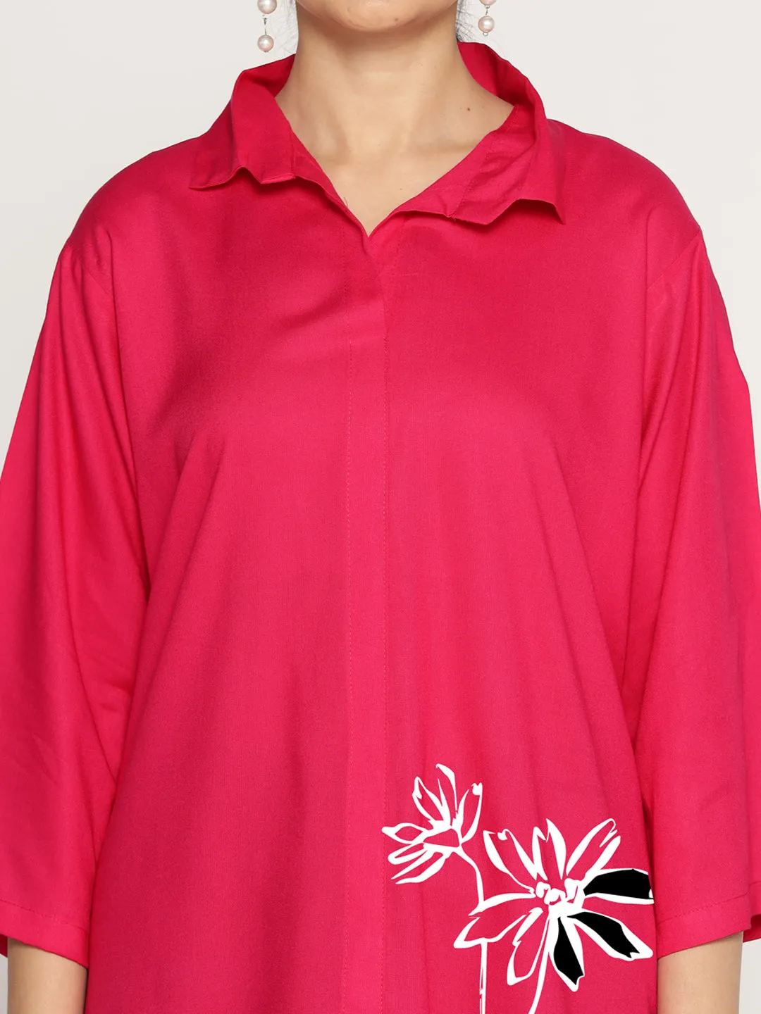 Magenta Rayon ShirtTop - Brise