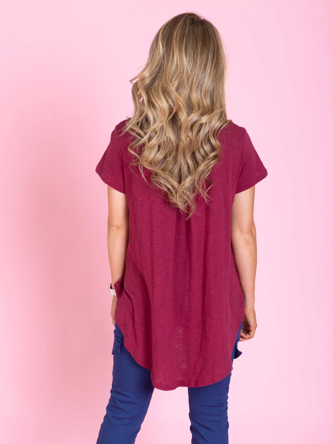 Maggie Tee - Burgundy With White Star