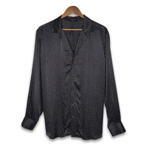 Men's Black Dotted Silk Shirt