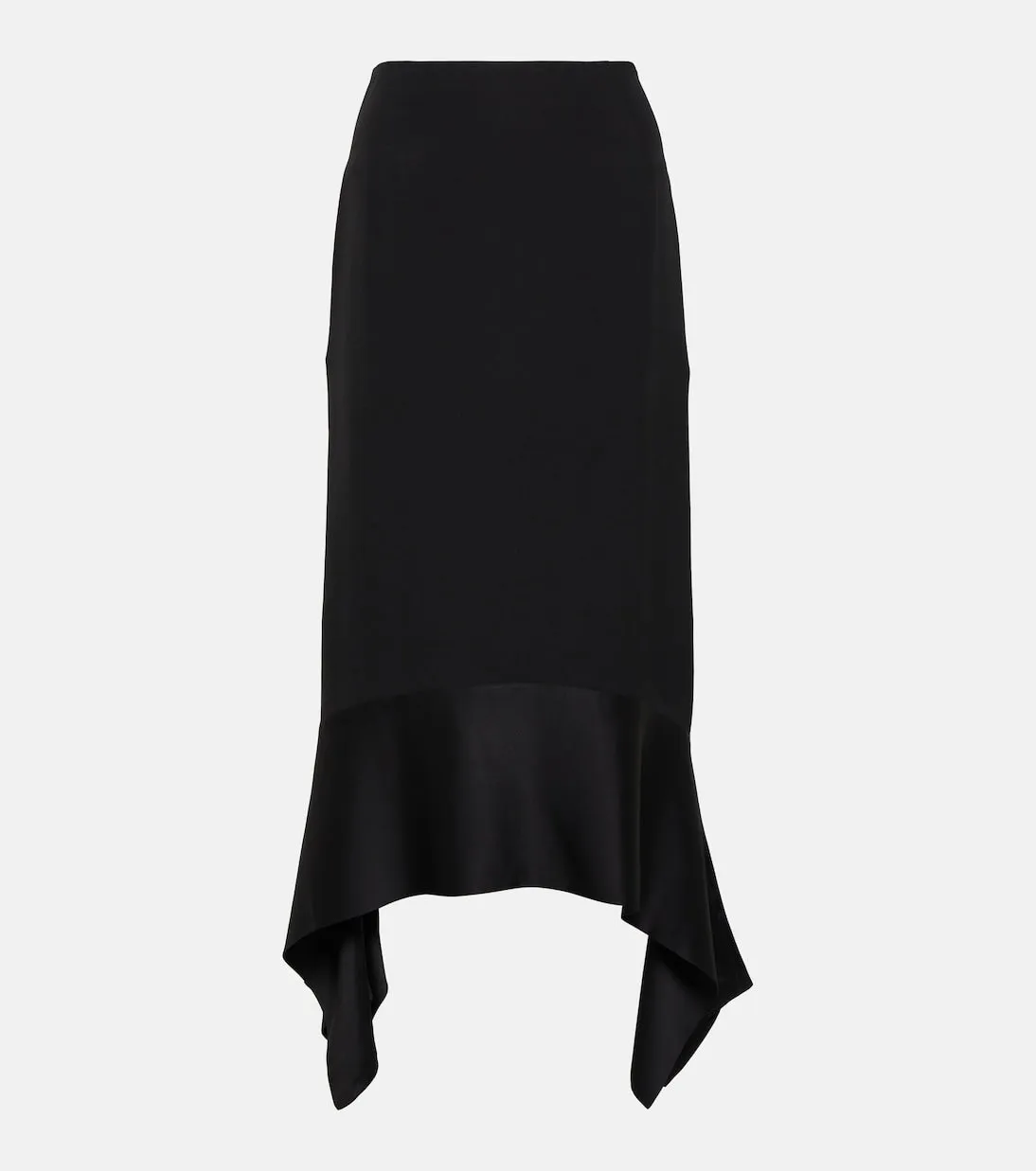 Midi skirt in crepe and satin Toteme, black