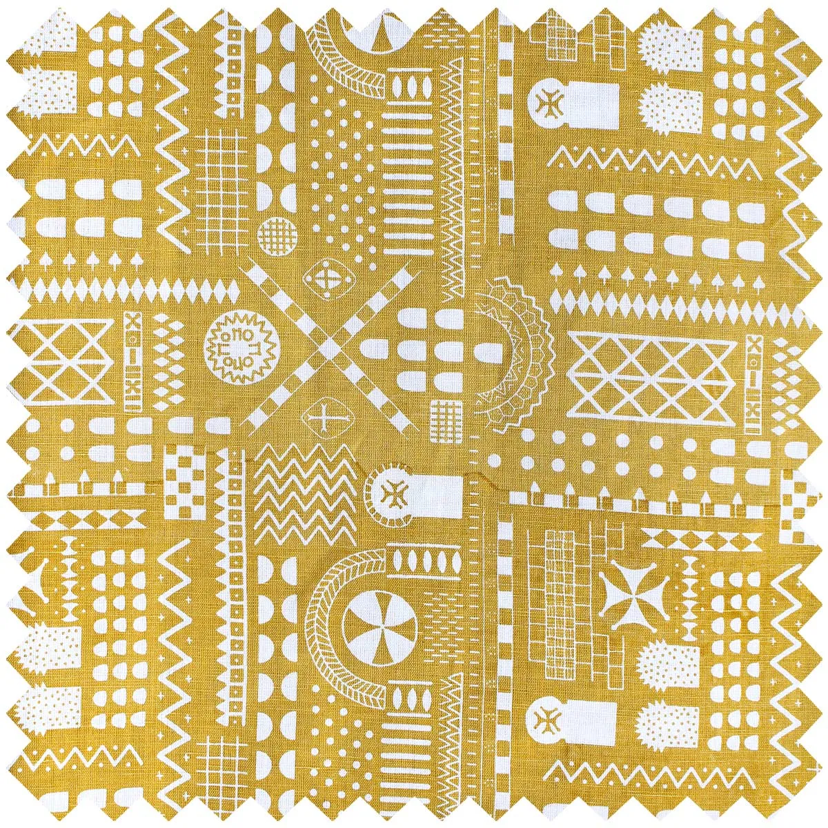 Mustard Stone Symbol Fabric