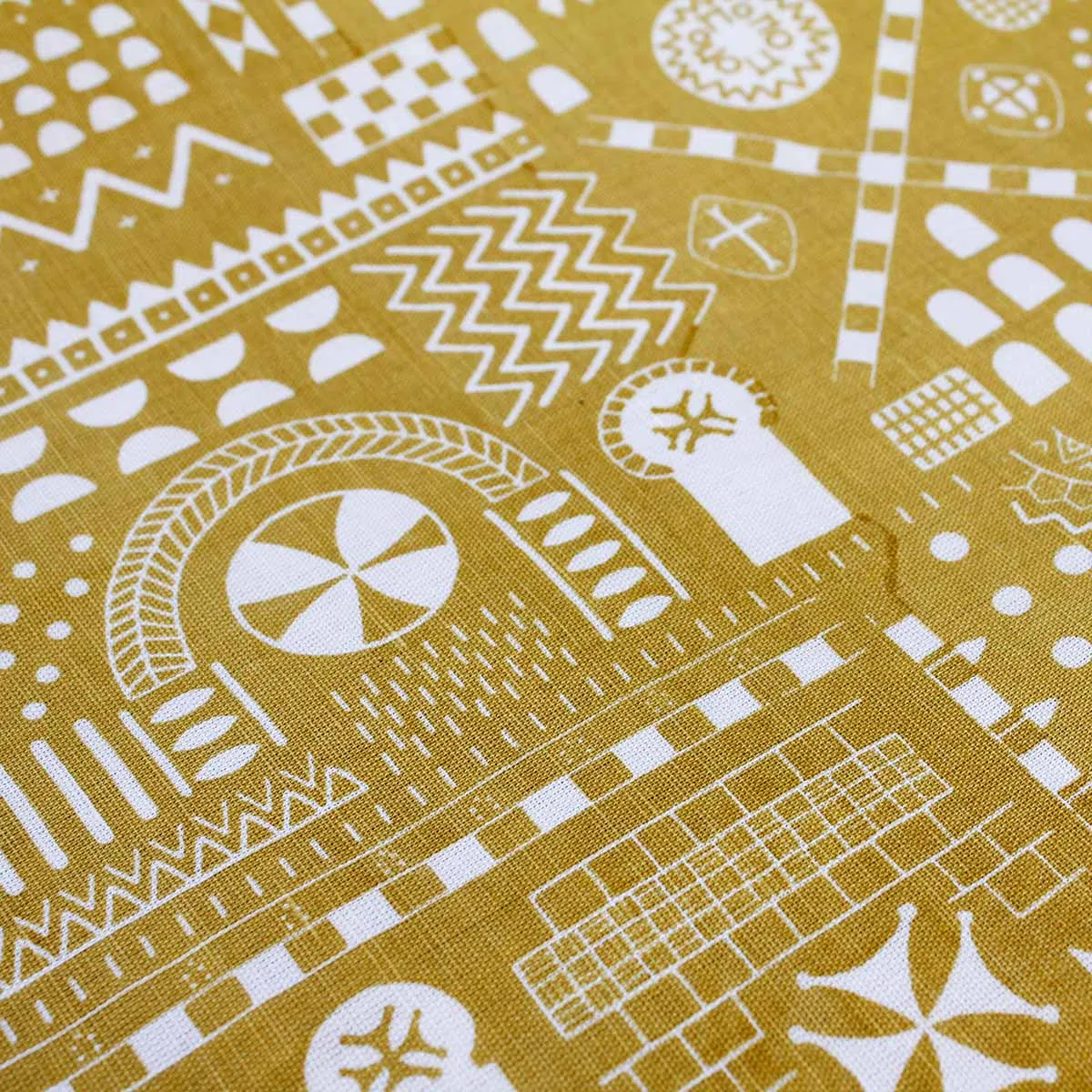 Mustard Stone Symbol Fabric