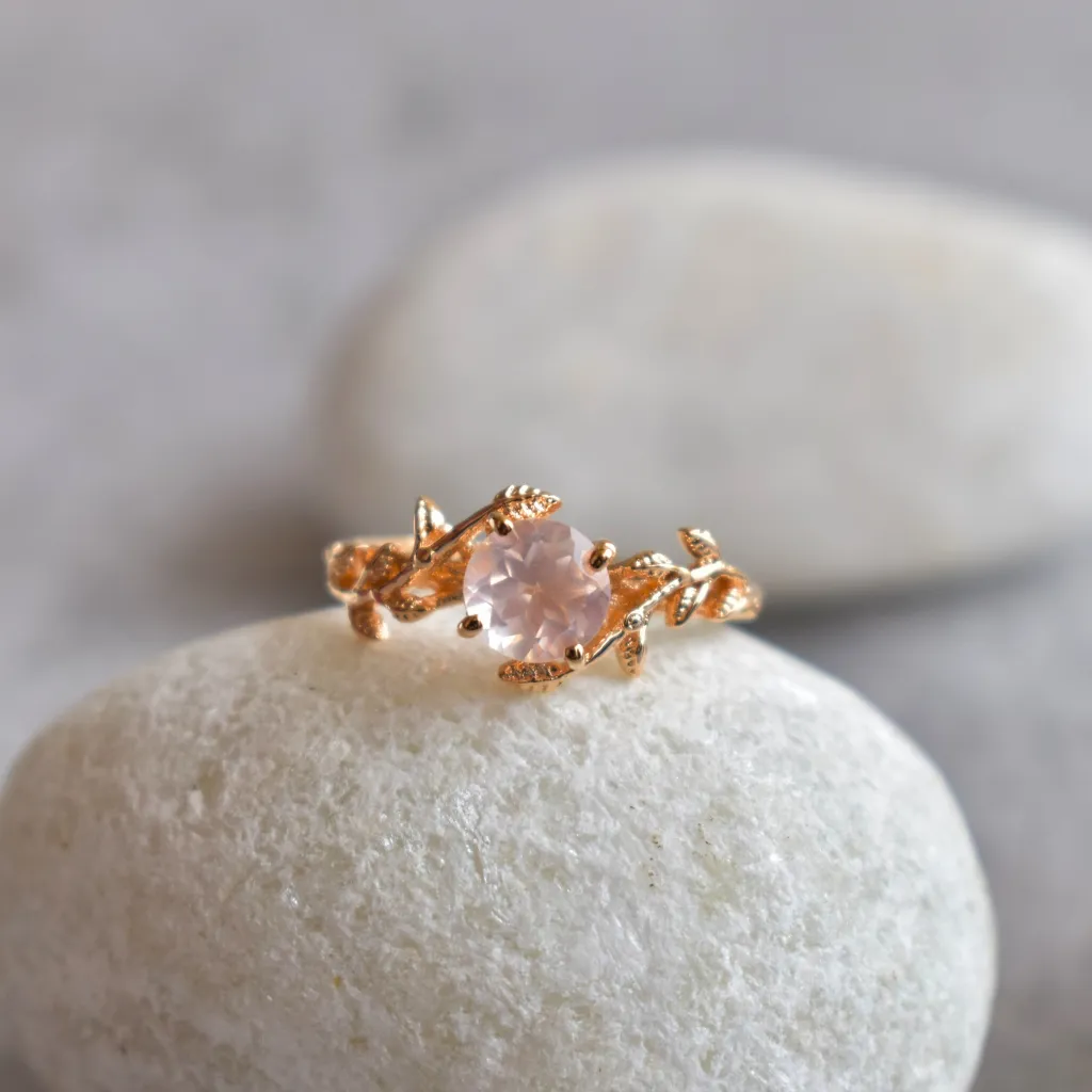 Nature's Embrace - Rose Quartz Ring