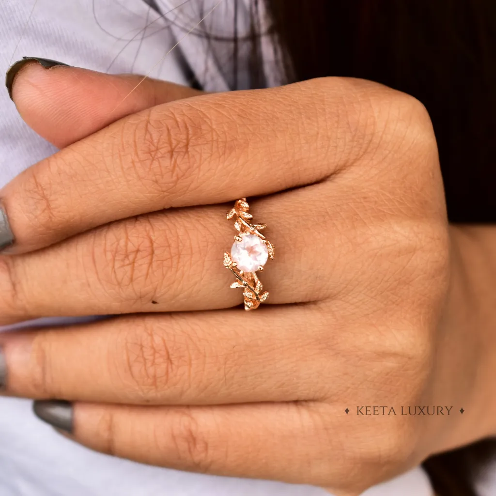 Nature's Embrace - Rose Quartz Ring