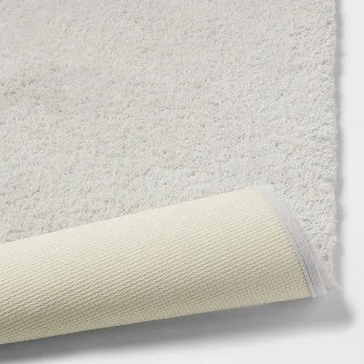 New - 24"x40" Spa Plush Bath Rug Light Gray - Threshold