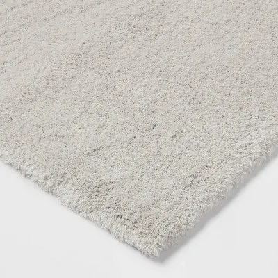 New - 24"x40" Spa Plush Bath Rug Light Gray - Threshold