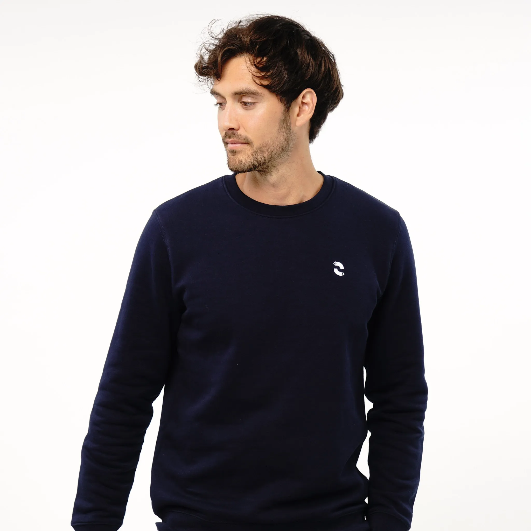 Omnitau Men's Prime Organic Cotton Crew Neck Sweatshirt - Navy