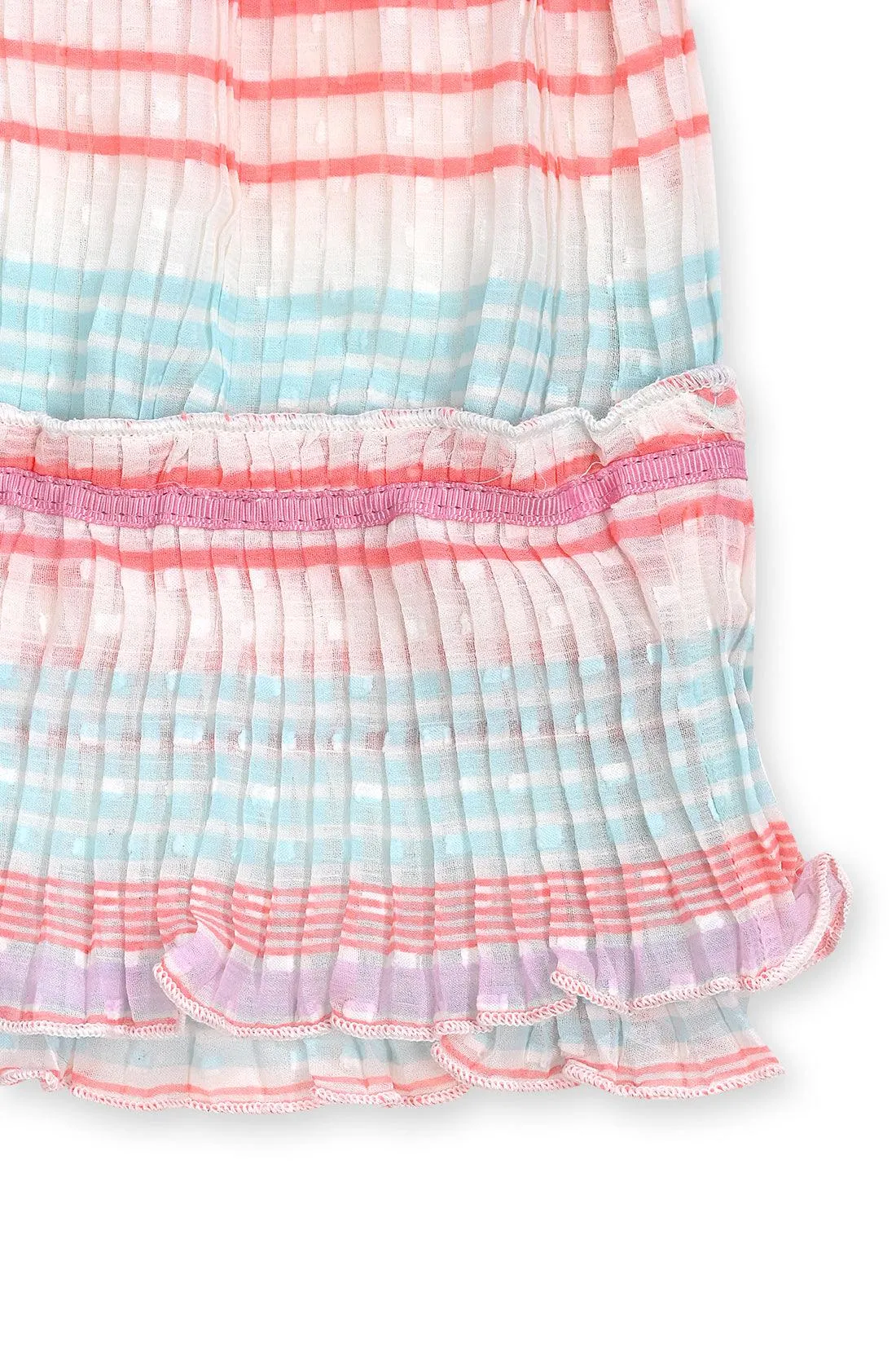 One Friday Kids Girls Multicolor Pleated Skirt