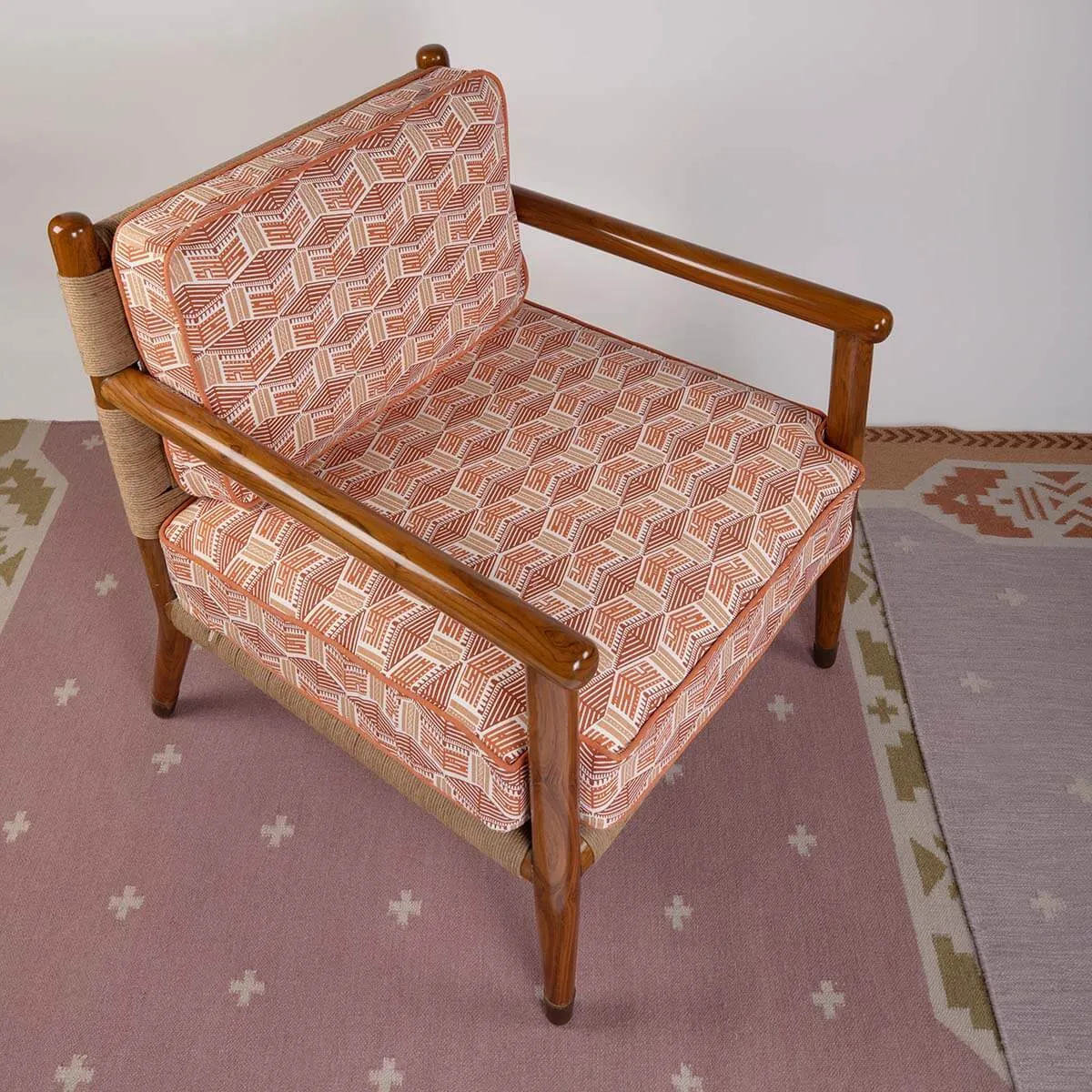 Orange Kullu House Fabric