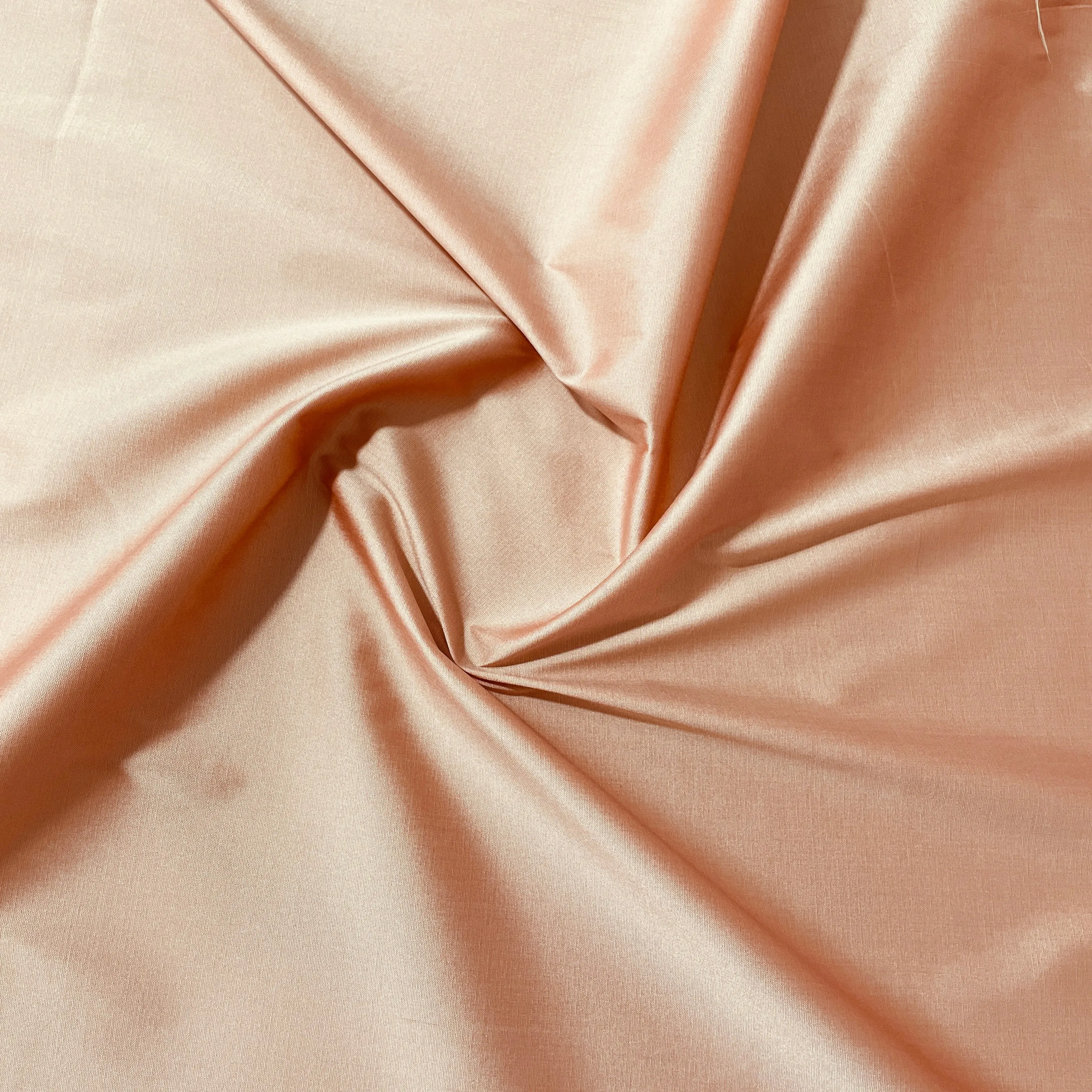 Peach Pink Solid Silk Taffeta Fabric