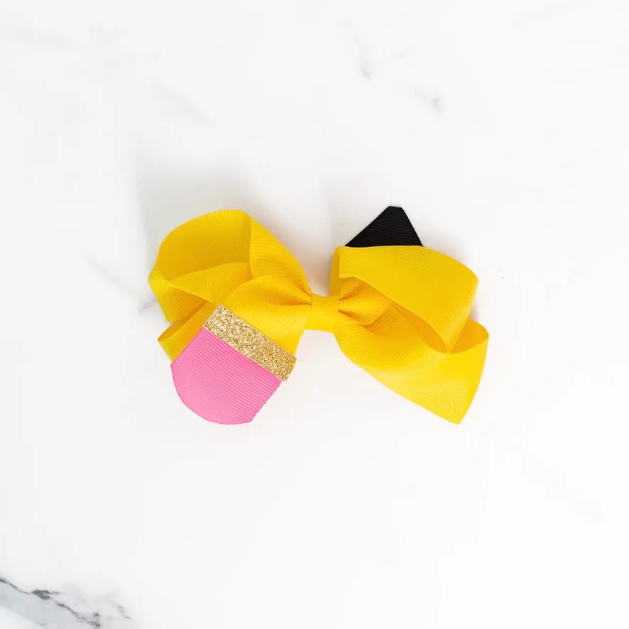 Pencil Bow Hair Clip