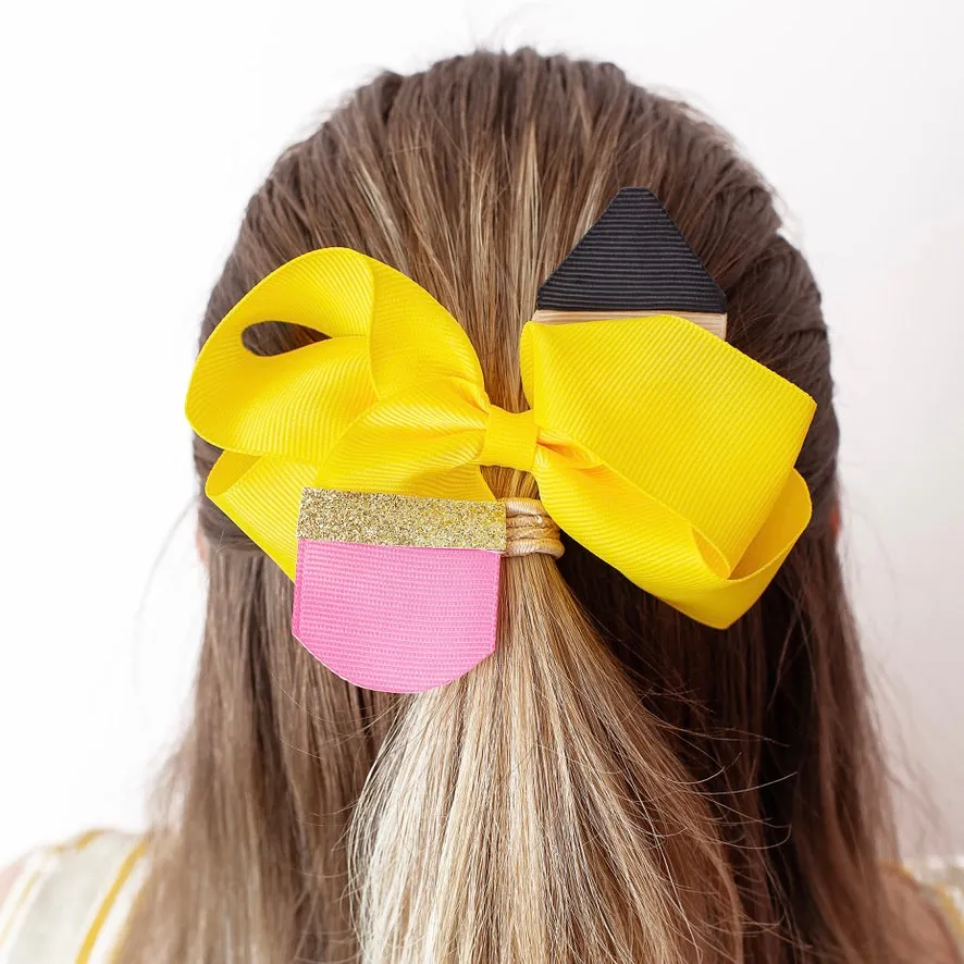 Pencil Bow Hair Clip