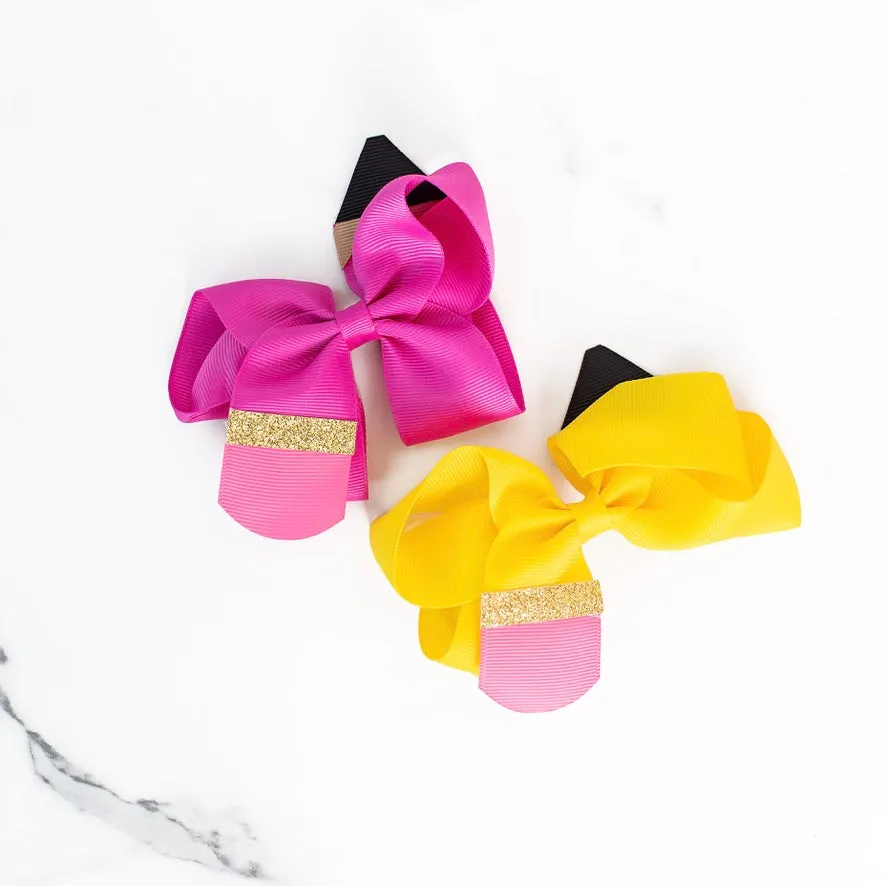 Pencil Bow Hair Clip