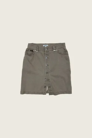 PHIPPS STUD DENIM SKIRT TAUPE