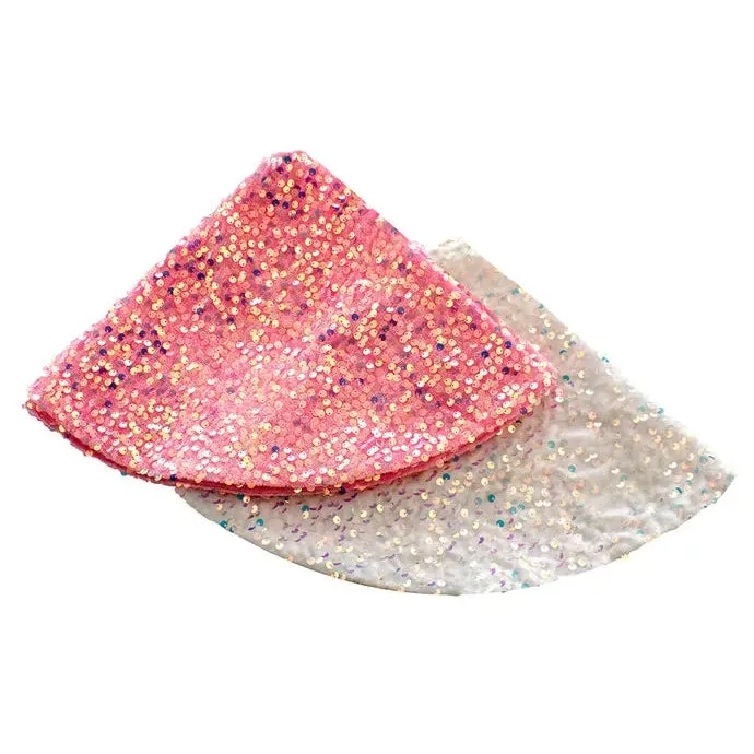 Pink and White Sequins Mini Tree Skirt