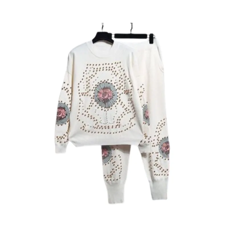 Pre Order: Beaded Embroidery Tracksuit - 2 Piece Set