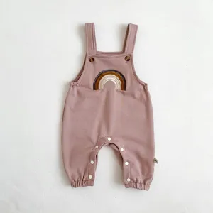 Rainbow Embroidered Baby Overalls