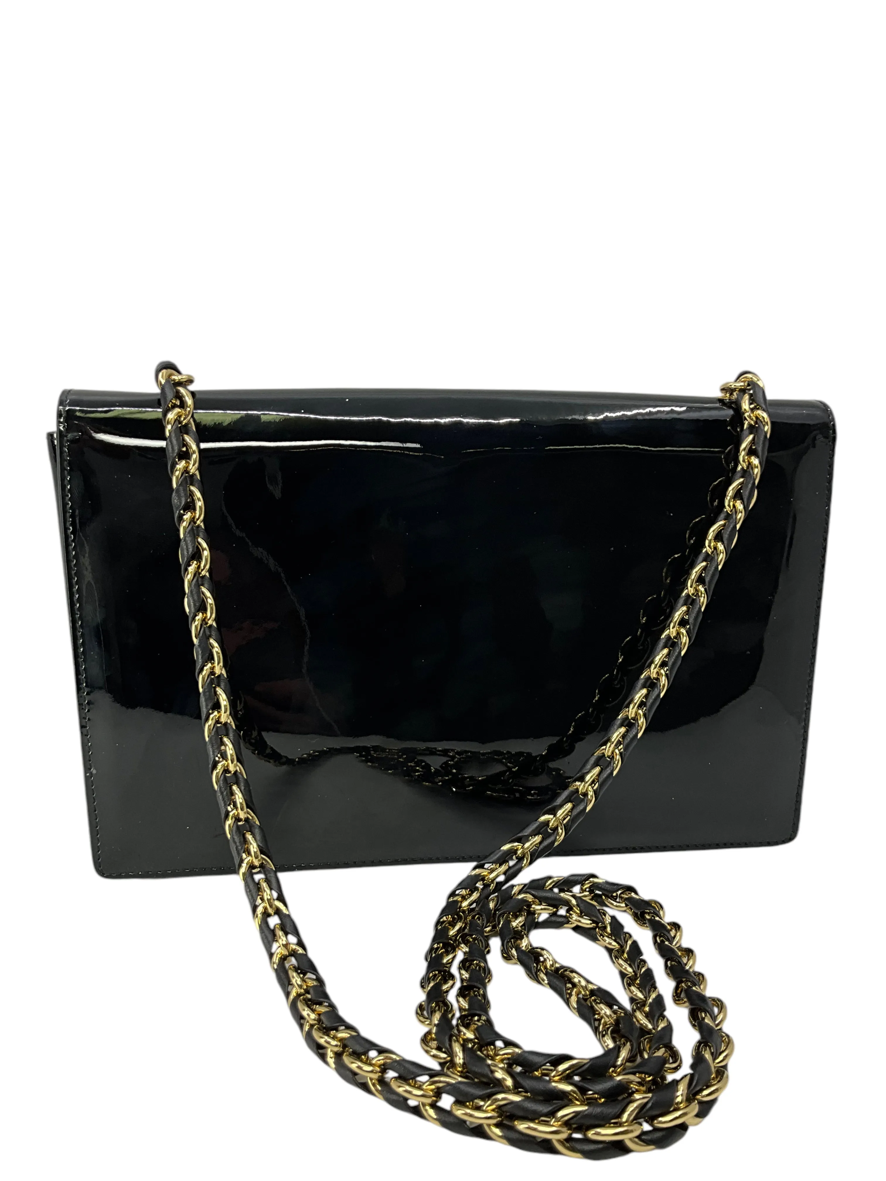 Salvatore Ferragamo Patent Leather Vara Bow Chain Flap Crossbody Bag