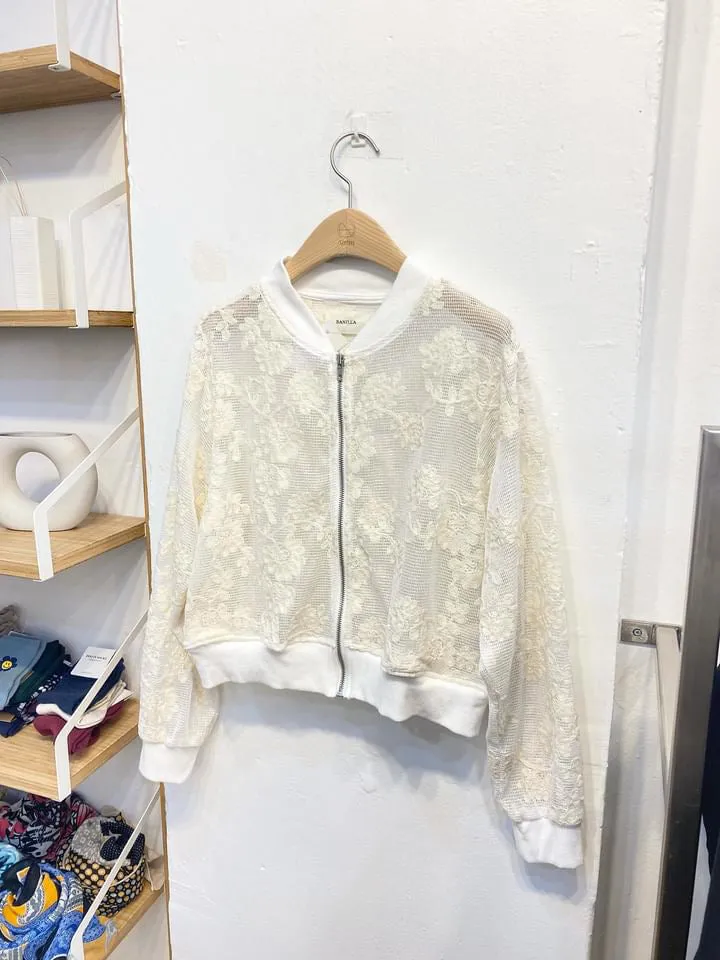 Sheer floral race jacket