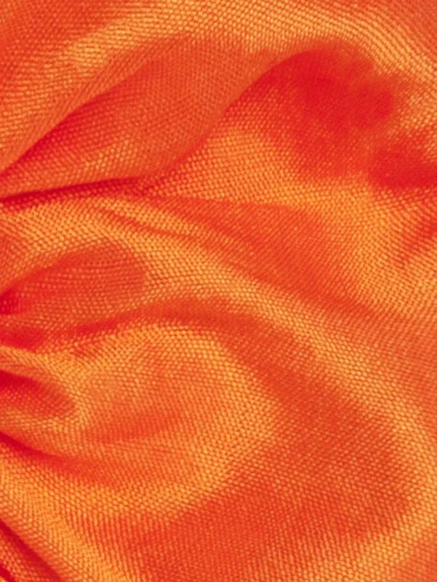 Soleil Solid Silk Scrunchie - Tangerine