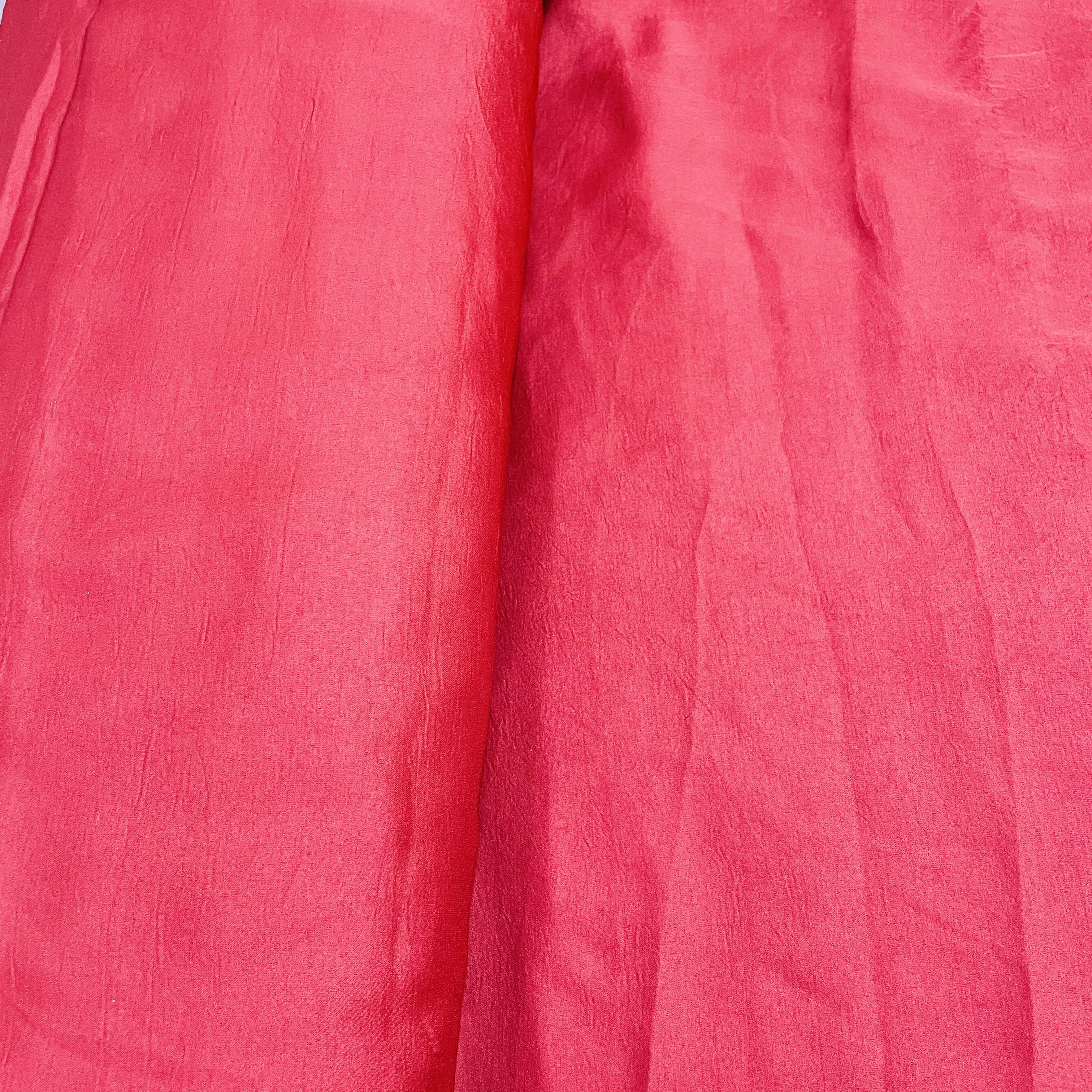 Strawberry Pink Solid Bemberg Silk Fabric