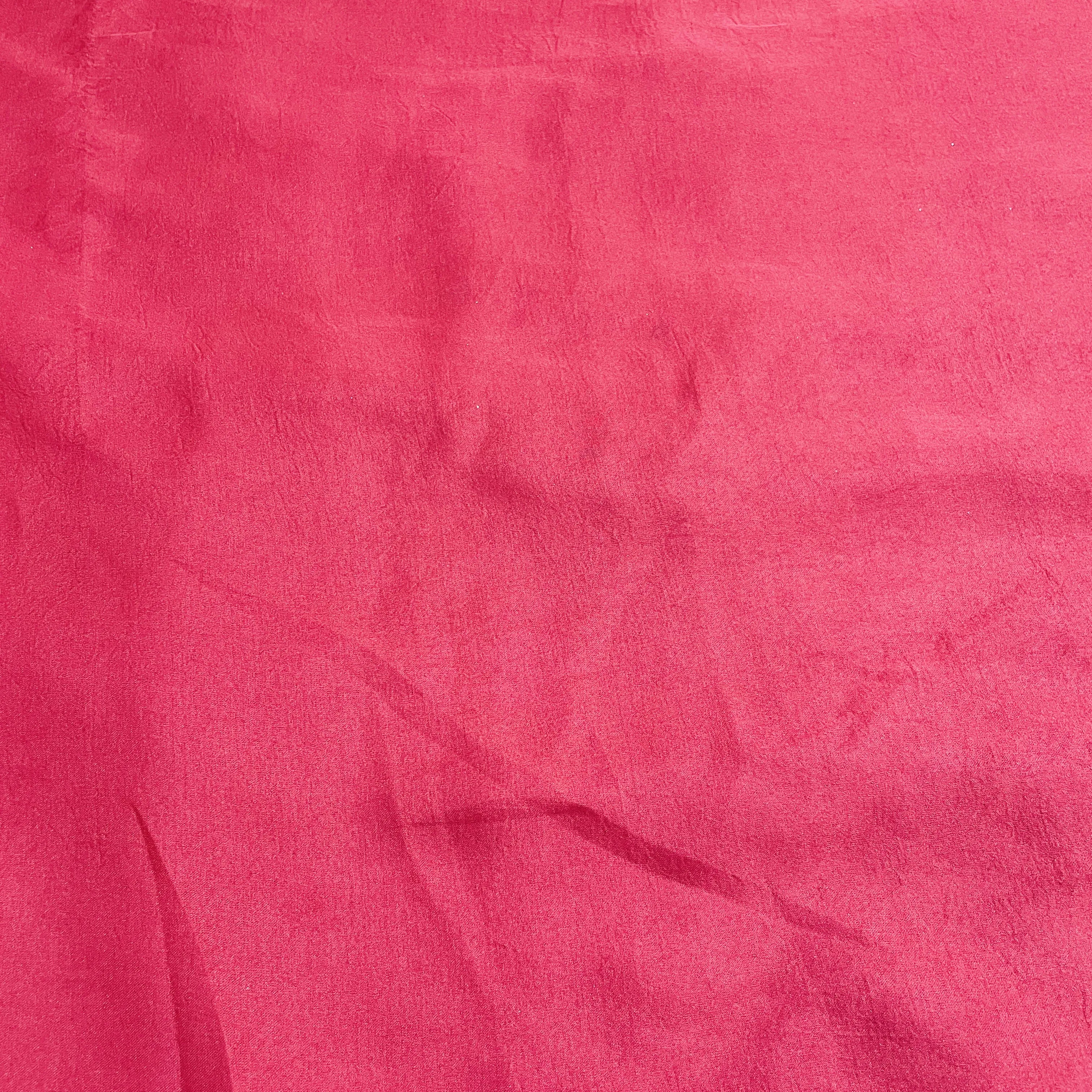 Strawberry Pink Solid Bemberg Silk Fabric